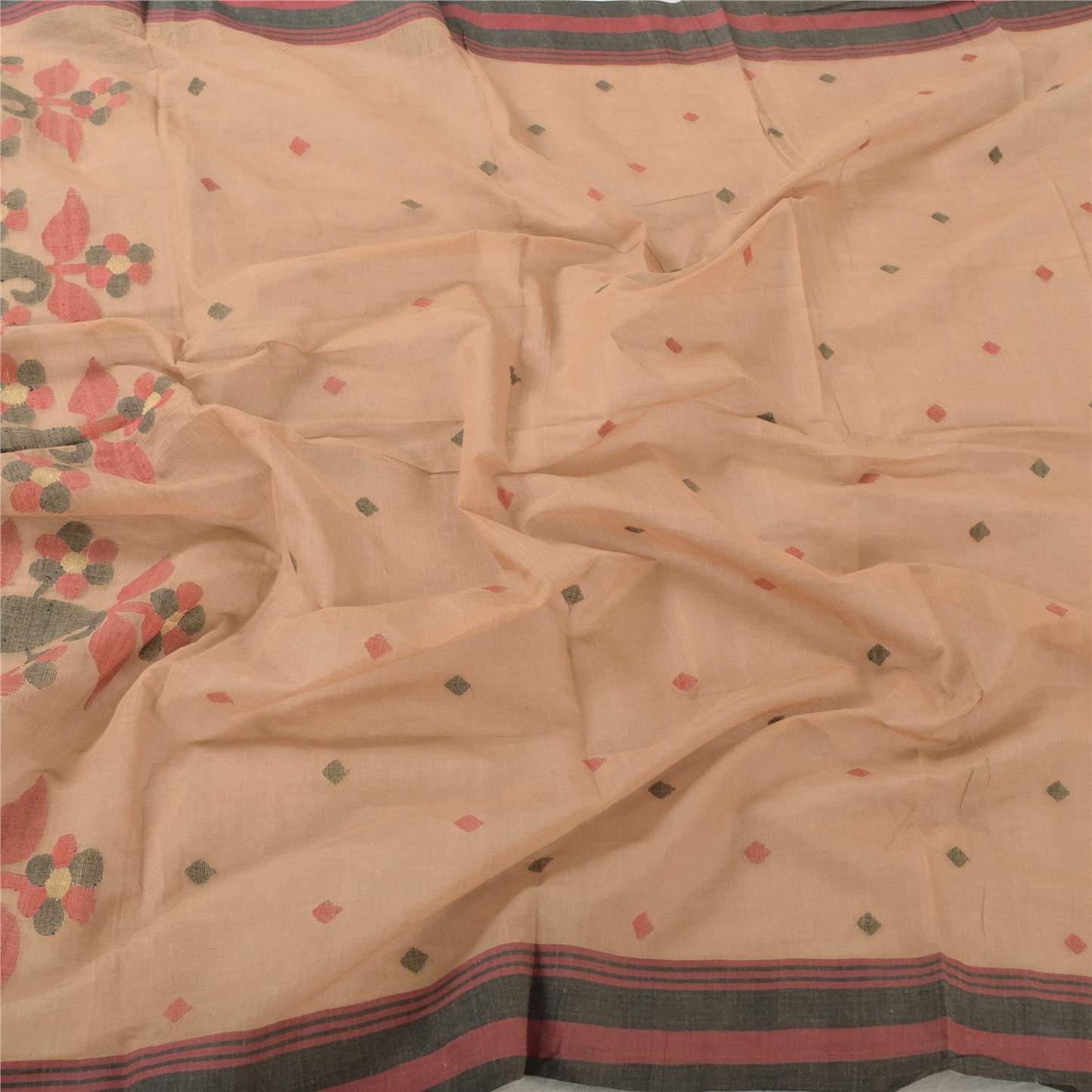 Sanskriti Vintage Yellow Dupatta Long Stole Pure Cotton Woven Premium Wrap Veil