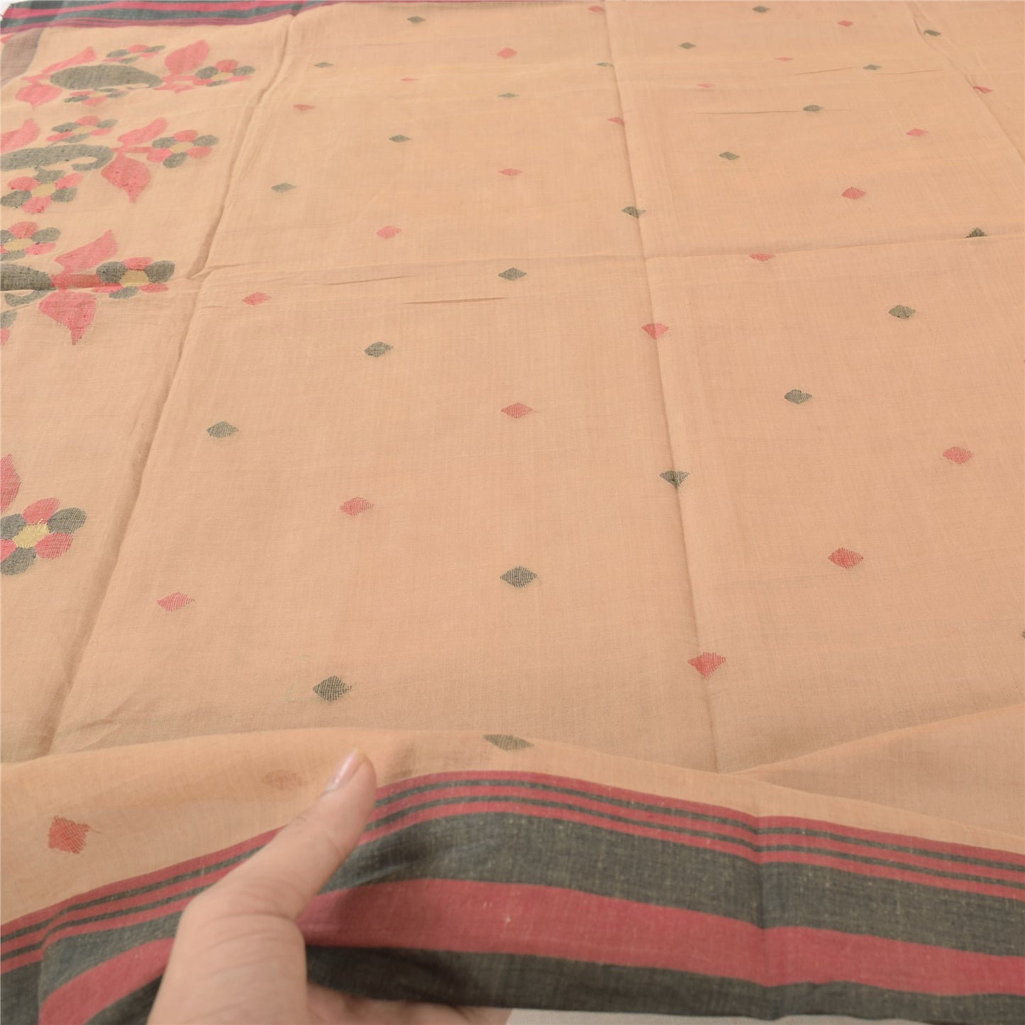 Sanskriti Vintage Yellow Dupatta Long Stole Pure Cotton Woven Premium Wrap Veil