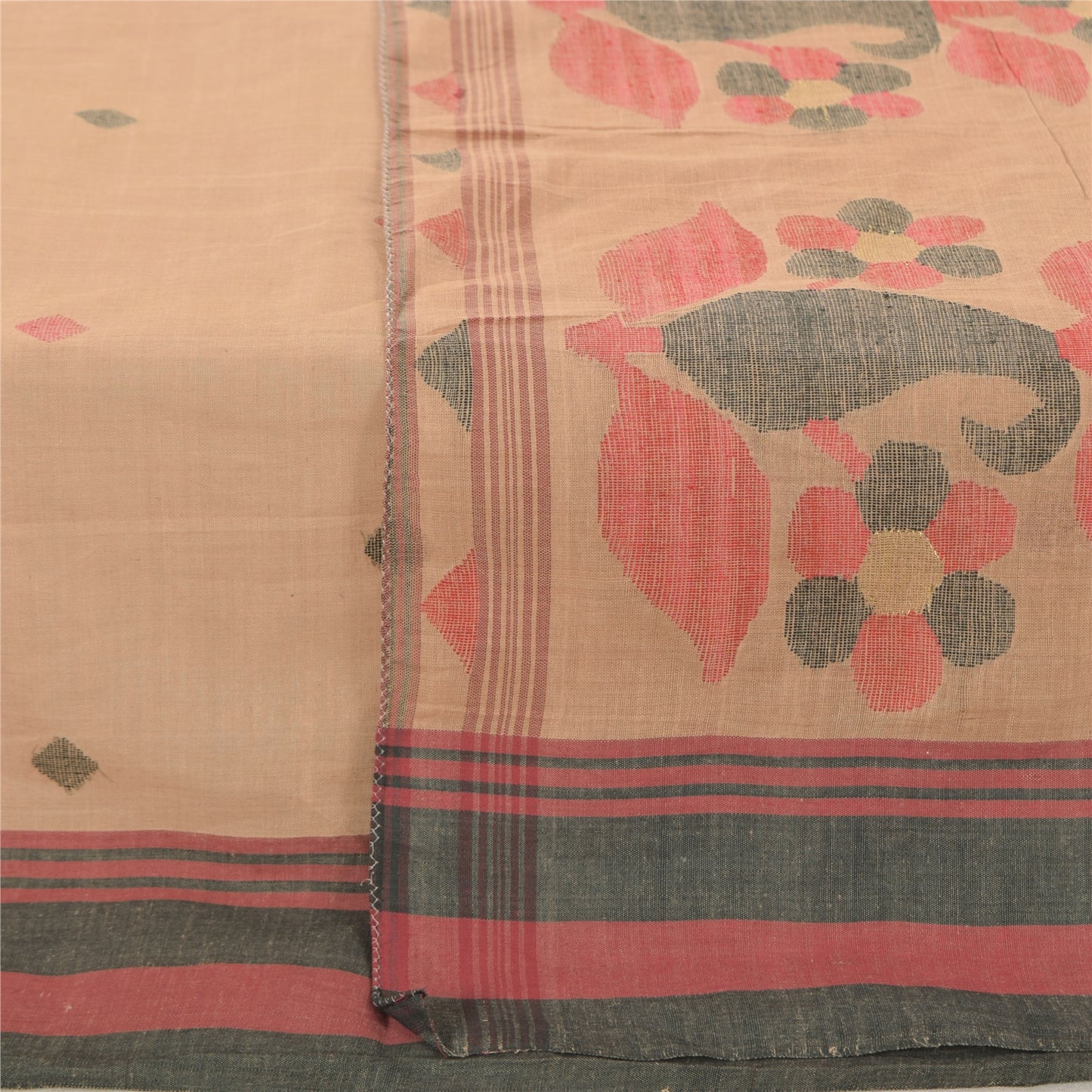 Sanskriti Vintage Yellow Dupatta Long Stole Pure Cotton Woven Premium Wrap Veil