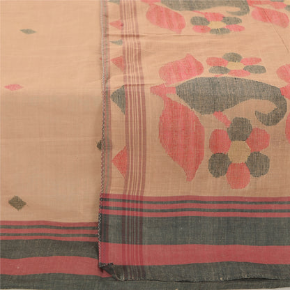 Sanskriti Vintage Yellow Dupatta Long Stole Pure Cotton Woven Premium Wrap Veil