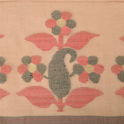 Sanskriti Vintage Yellow Dupatta Long Stole Pure Cotton Woven Premium Wrap Veil