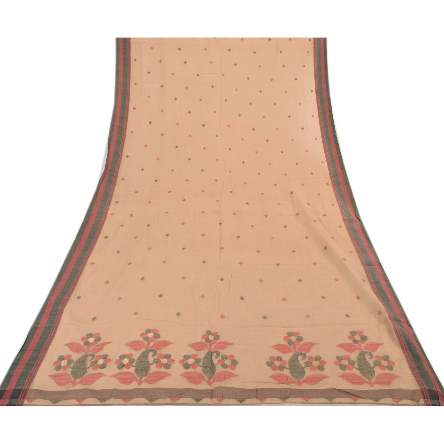 Sanskriti Vintage Yellow Dupatta Long Stole Pure Cotton Woven Premium Wrap Veil