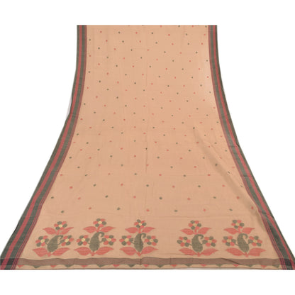 Sanskriti Vintage Yellow Dupatta Long Stole Pure Cotton Woven Premium Wrap Veil