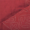 Sanskriti Vintage Red  Dupatta Long Stole Pure Cotton Applique Premium Scarves