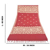 Sanskriti Vintage Red  Dupatta Long Stole Pure Cotton Applique Premium Scarves