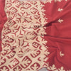 Sanskriti Vintage Red  Dupatta Long Stole Pure Cotton Applique Premium Scarves