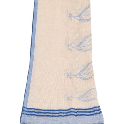 Sanskriti Vintage Ivory Dupatta Long Stole Cotton Silk Printed Premium Wrap Veil