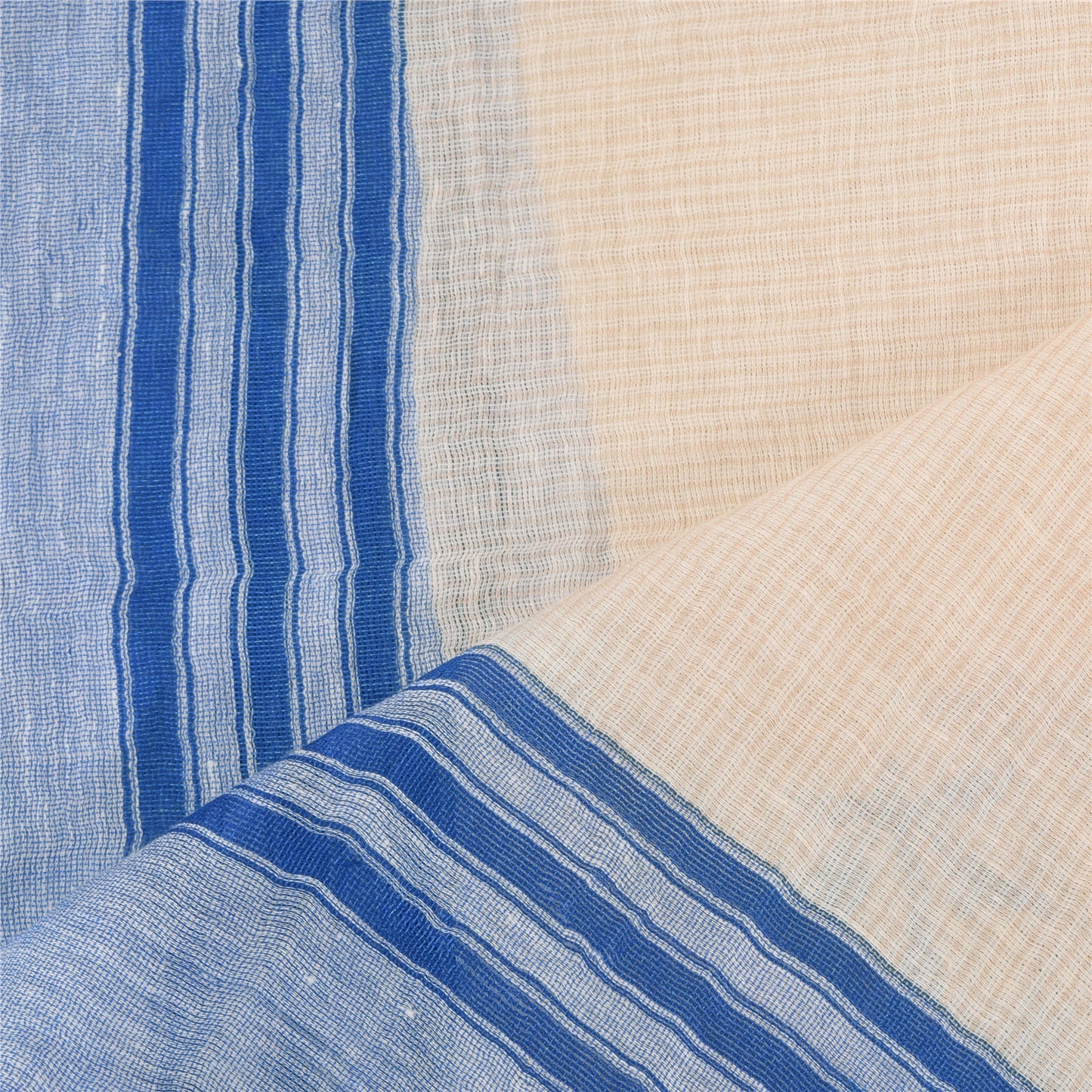 Sanskriti Vintage Ivory Dupatta Long Stole Cotton Silk Printed Premium Wrap Veil