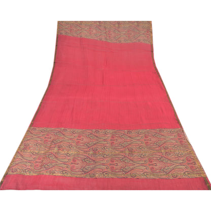 Sanskriti Vintage Long Dupatta/Stole Premium Pink Pure Cotton Printed Scarf Veil