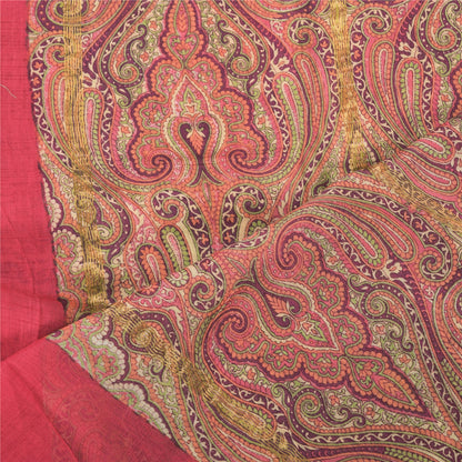 Sanskriti Vintage Long Dupatta/Stole Premium Pink Pure Cotton Printed Scarf Veil