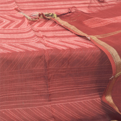 Sanskriti Vintage Long Dupatta/Stole Pure Cotton Dusty Red Printed Scarf Veil