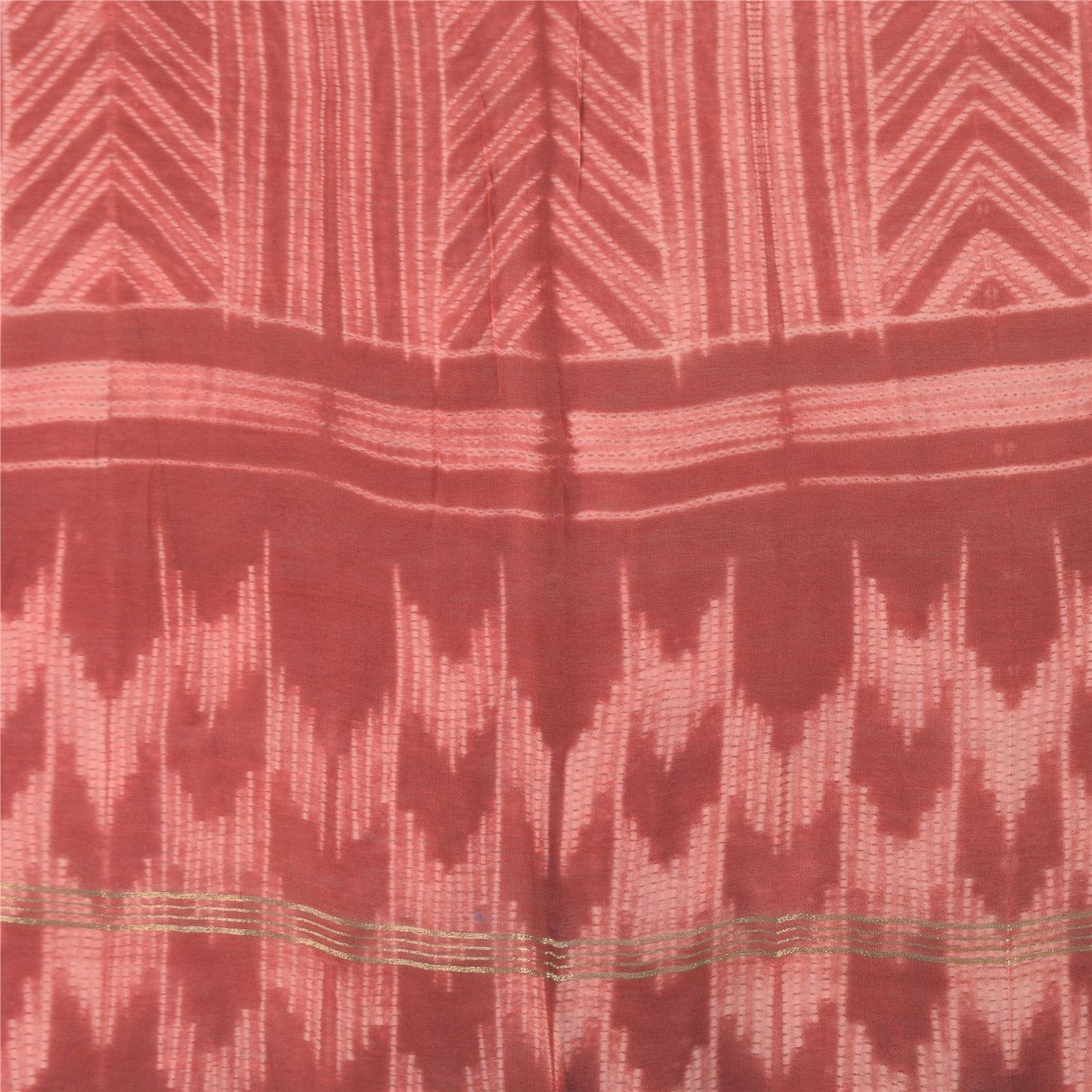 Sanskriti Vintage Long Dupatta/Stole Pure Cotton Dusty Red Printed Scarf Veil