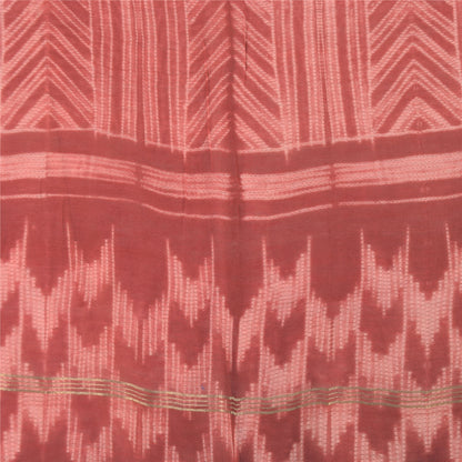 Sanskriti Vintage Long Dupatta/Stole Pure Cotton Dusty Red Printed Scarf Veil