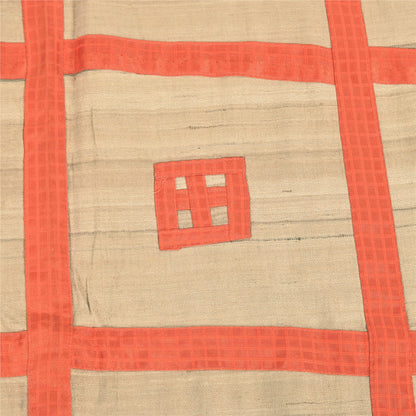 Sanskriti Vintage Beige Dupatta Long Stole Pure Cotton Patch Work Premium Hijab