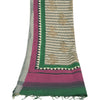 Sanskriti Vintage Cream Dupatta Long Stole Pure Cotton Block Printed Wrap Hijab