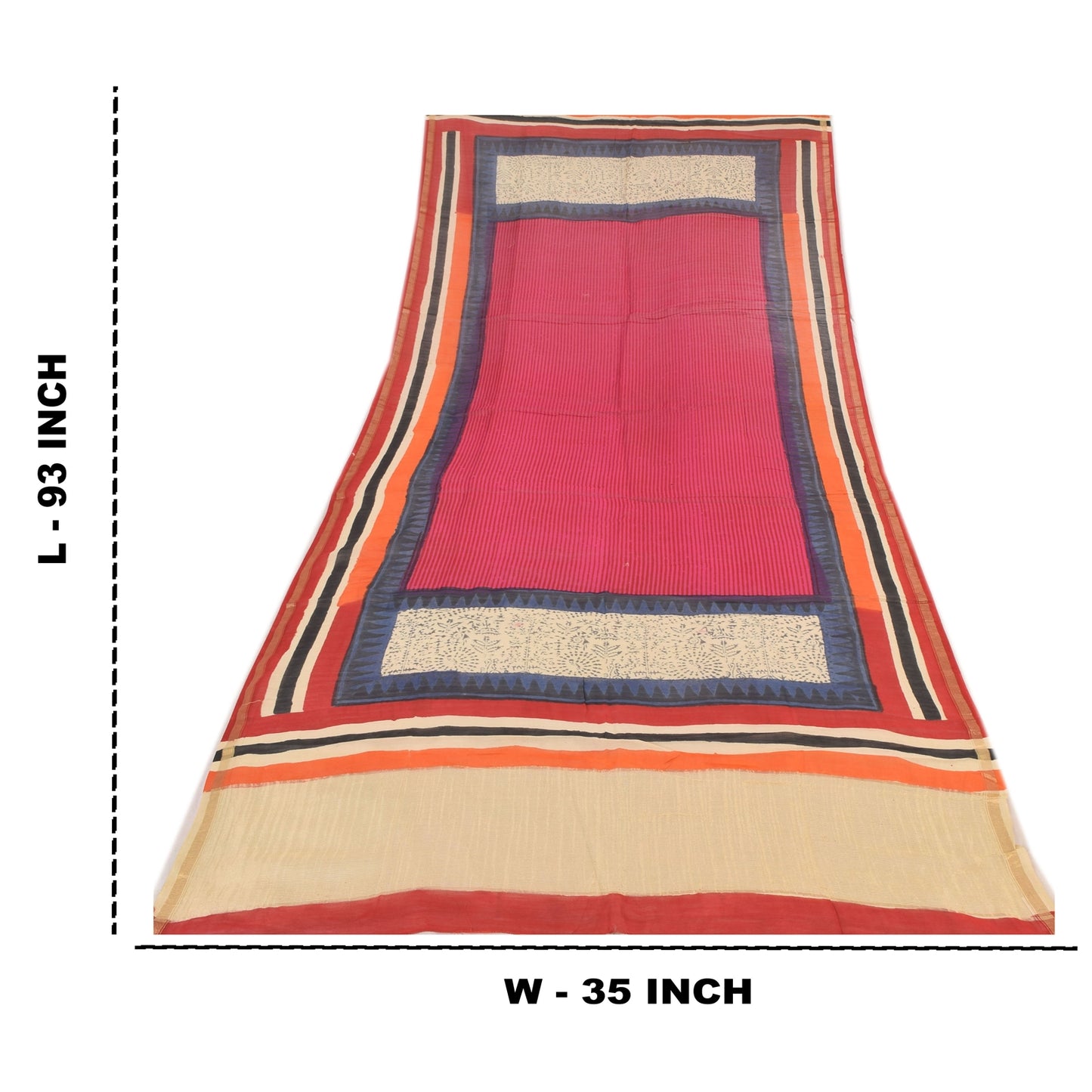 Sanskriti Vintage Indian Dupatta Long Stole Pure Cotton Printed Premium Scarves