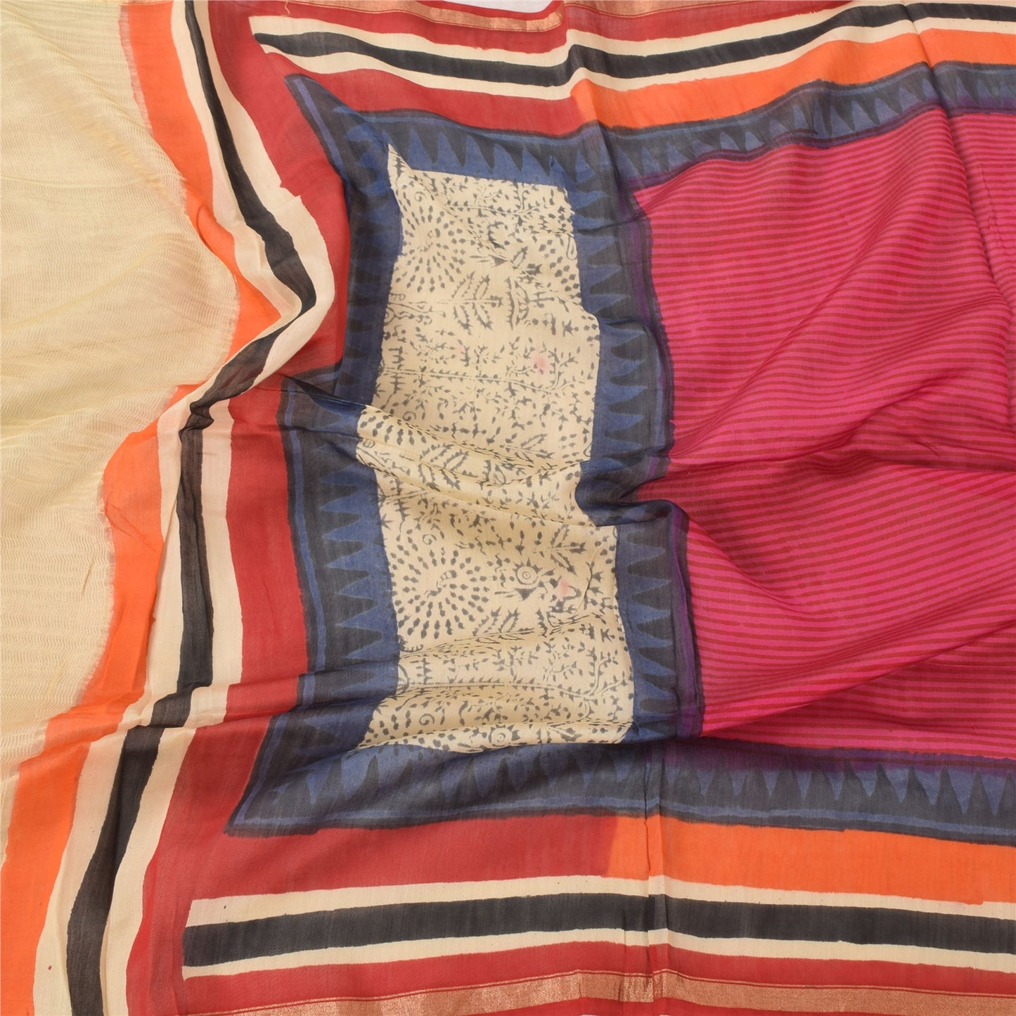 Sanskriti Vintage Indian Dupatta Long Stole Pure Cotton Printed Premium Scarves