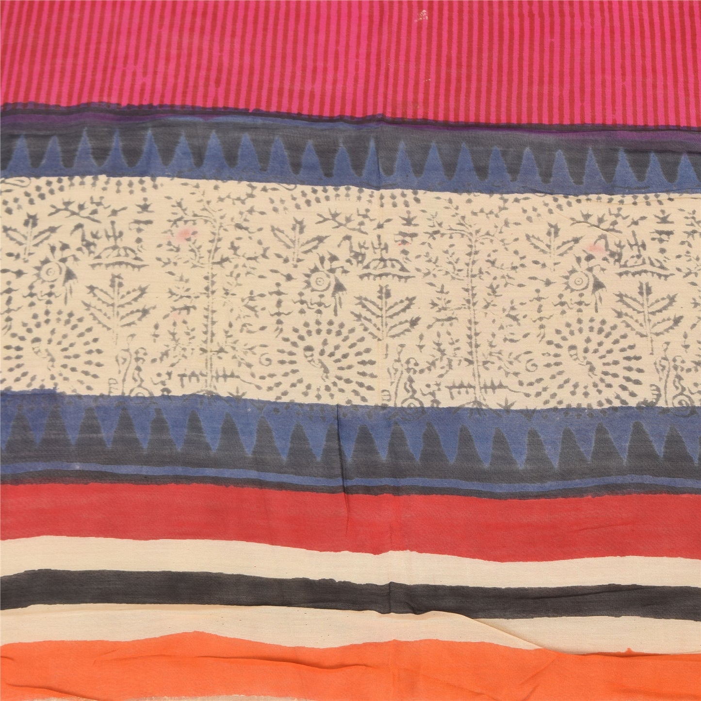 Sanskriti Vintage Indian Dupatta Long Stole Pure Cotton Printed Premium Scarves