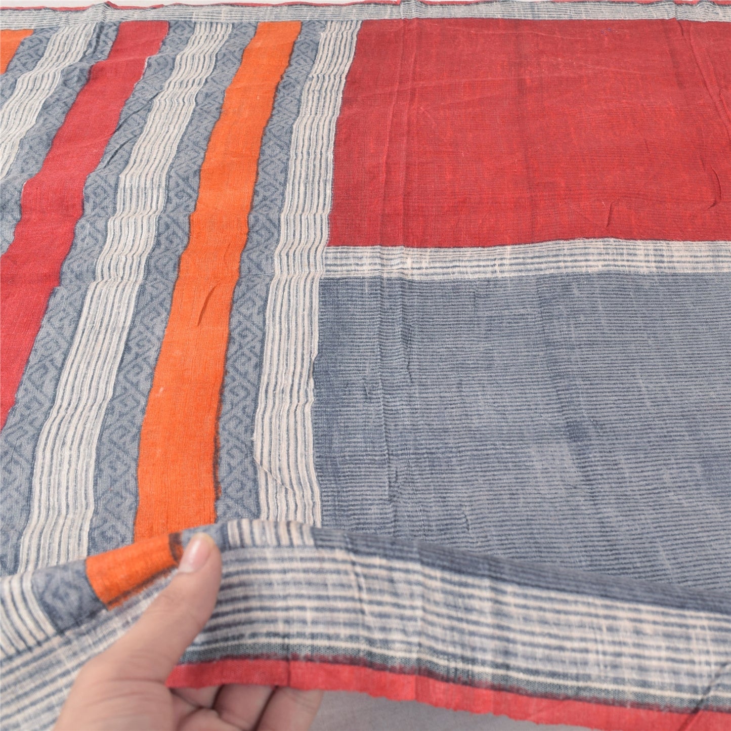 Sanskriti Vintage Red Dupatta Long Stole Pure Silk Printed Premium Wrap Scarves