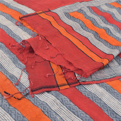 Sanskriti Vintage Red Dupatta Long Stole Pure Silk Printed Premium Wrap Scarves