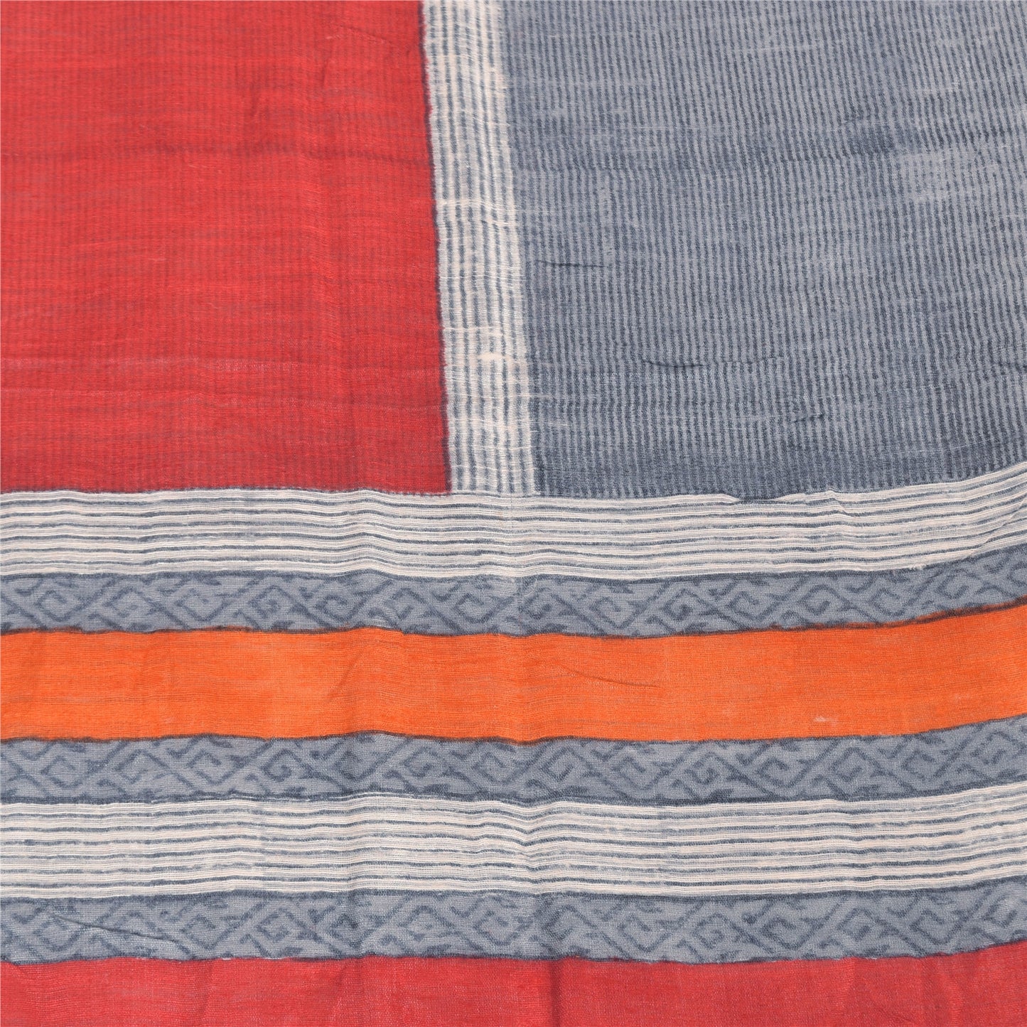 Sanskriti Vintage Red Dupatta Long Stole Pure Silk Printed Premium Wrap Scarves