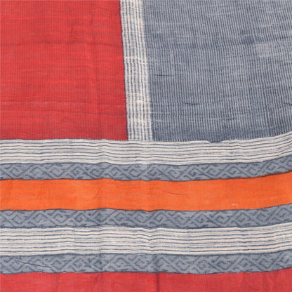 Sanskriti Vintage Red Dupatta Long Stole Pure Silk Printed Premium Wrap Scarves