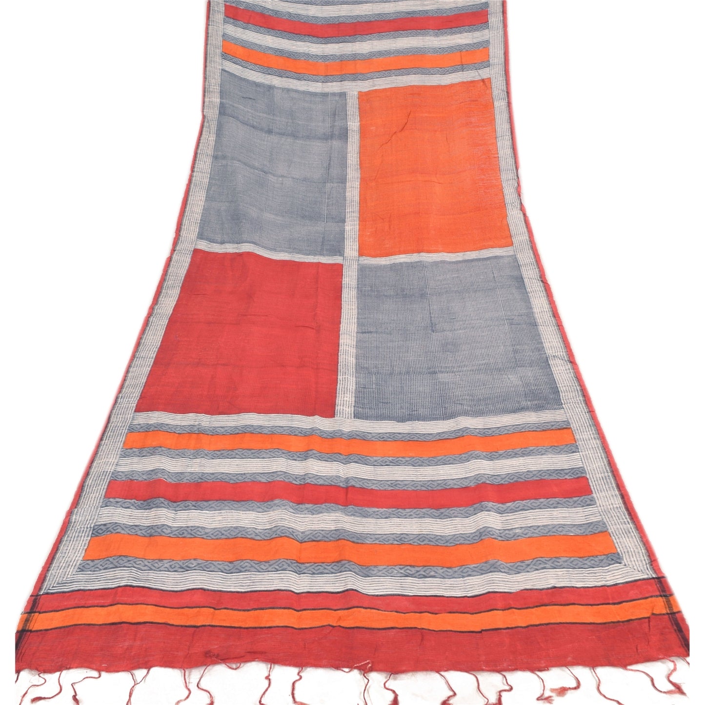 Sanskriti Vintage Red Dupatta Long Stole Pure Silk Printed Premium Wrap Scarves