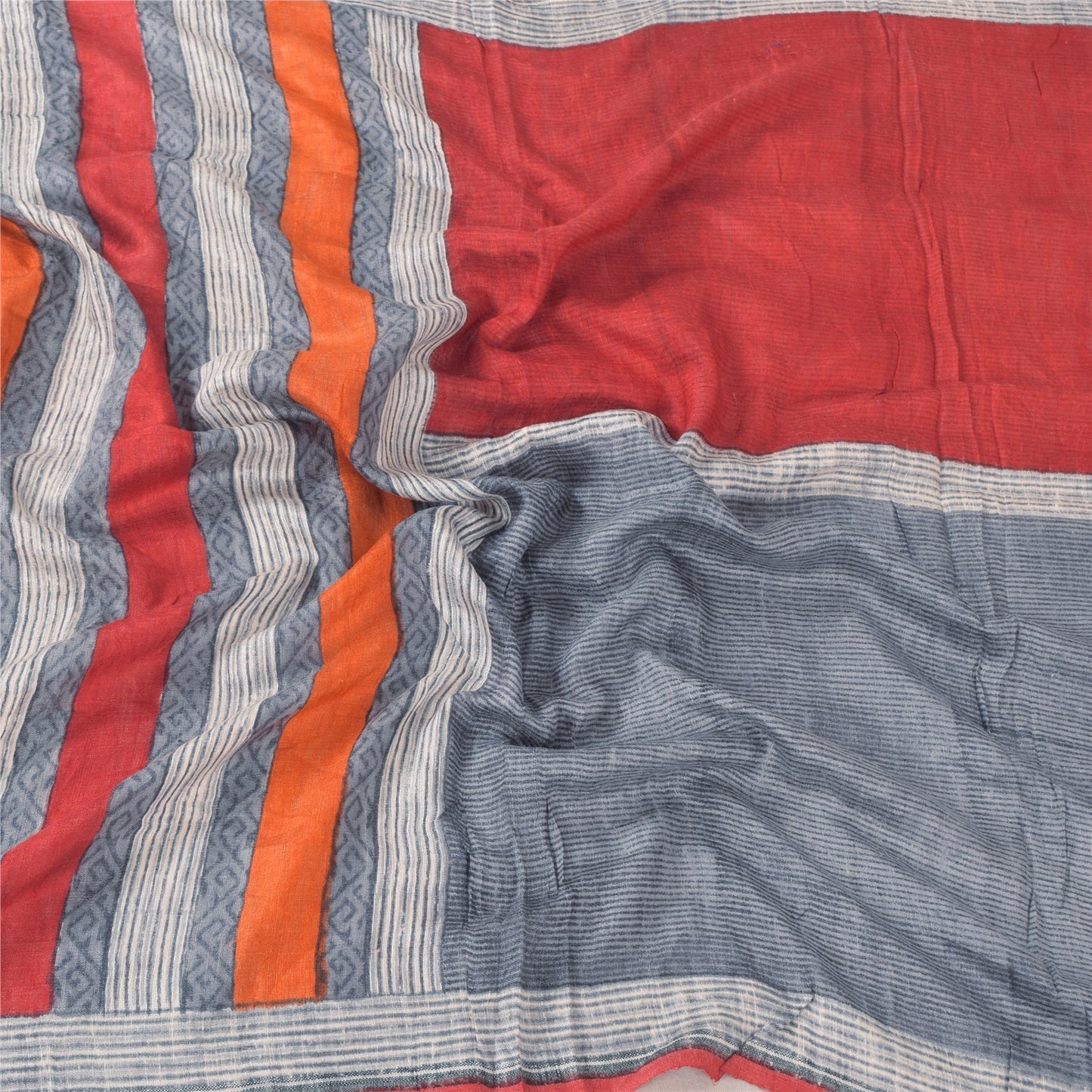 Sanskriti Vintage Red Dupatta Long Stole Pure Silk Printed Premium Wrap Scarves