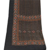 Sanskriti Vintage Black Dupatta Long Stole Pure Silk Embroidered Printed Scarves