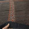 Sanskriti Vintage Black Dupatta Long Stole Pure Silk Embroidered Printed Scarves