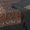 Sanskriti Vintage Black Dupatta Long Stole Pure Silk Embroidered Printed Scarves