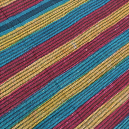 Sanskriti Vintage Blue Dupatta Long Stole Pure Jute Printed Premium Wrap Scarves