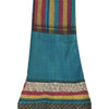 Sanskriti Vintage Blue Dupatta Long Stole Pure Jute Printed Premium Wrap Scarves