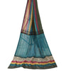 Sanskriti Vintage Blue Dupatta Long Stole Pure Jute Printed Premium Wrap Scarves