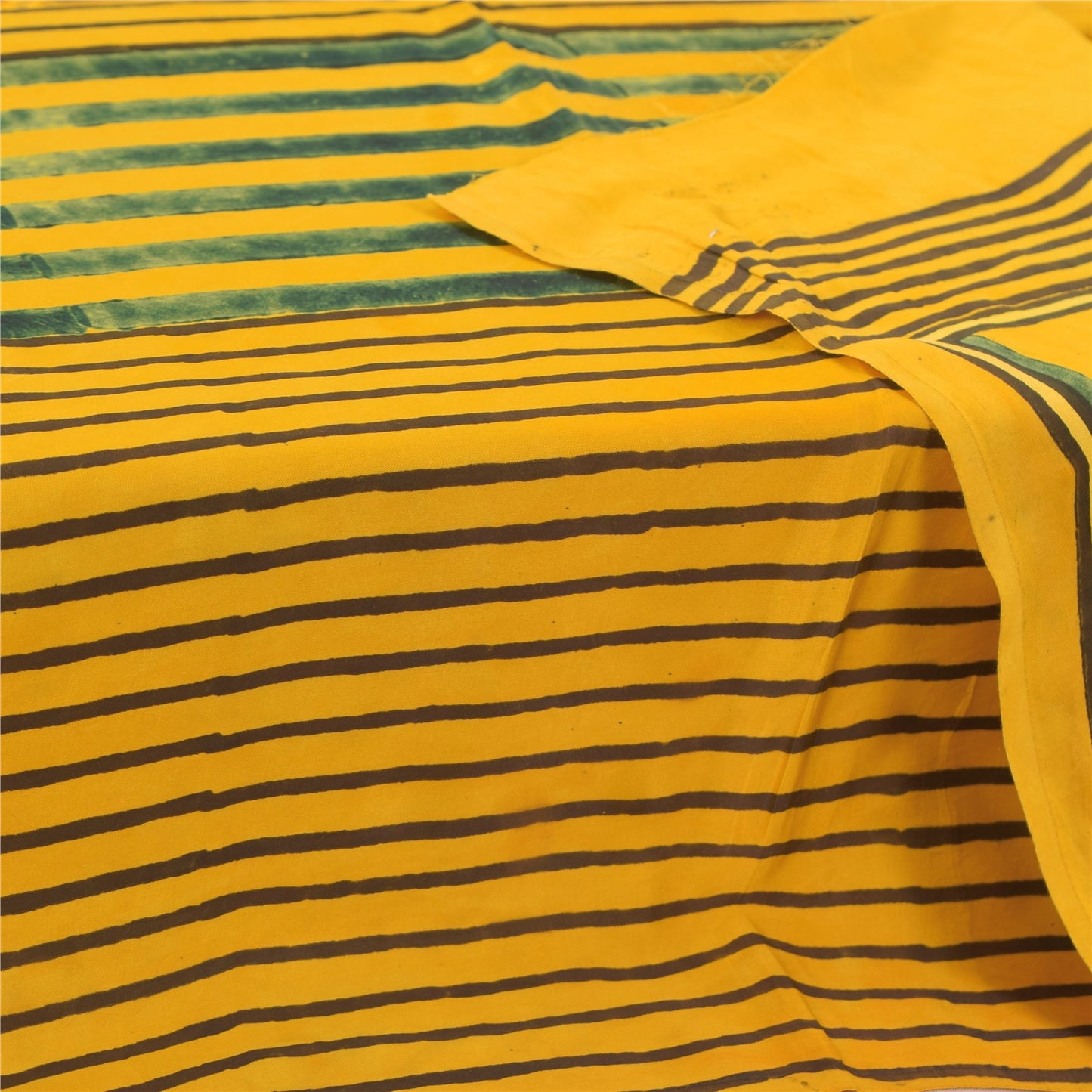 Sanskriti Vintage Yellow Dupatta Long Stole Cotton Silk Printed Premium Scarves