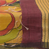 Sanskriti Vintage Red/Cream Dupatta Long Stole Pure Silk Printed Premium Scarves