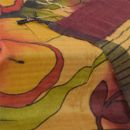 Sanskriti Vintage Red/Cream Dupatta Long Stole Pure Silk Printed Premium Scarves