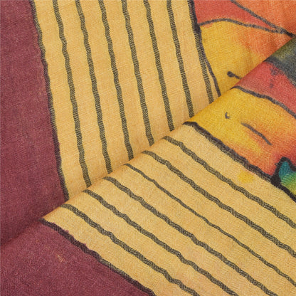 Sanskriti Vintage Red/Cream Dupatta Long Stole Pure Silk Printed Premium Scarves