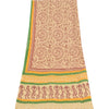 Sanskriti Vintage Cream Dupatta Long Stole Pure Cotton Hand Printed Warli Hijab
