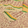 Sanskriti Vintage Cream Dupatta Long Stole Pure Cotton Hand Printed Warli Hijab