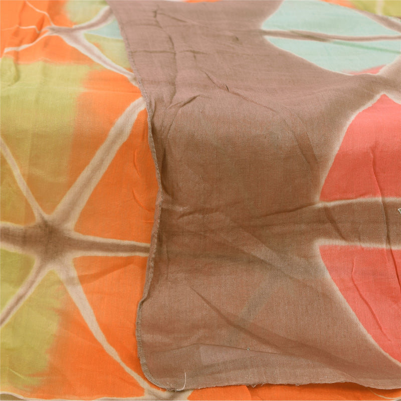 Sanskriti Vintage Dupatta Long Pure Cotton Multicolor Hand Beaded Gota Patti For Crafting, Upcycling, or Even Wearing