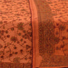 Sanskriti Vintage Long Dupatta/Stole Pure Georgette Saffron Embroidered Ari Work