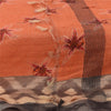 Sanskriti Vintage Orange Dupatta Long Stole Cotton Silk Woven Premium Wrap Veil