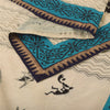 Sanskriti Vintage Ivory Dupatta Long Stole Pure Cotton Embroidered Wrap Scarves