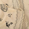 Sanskriti Vintage Ivory Dupatta Long Stole Pure Cotton Embroidered Wrap Scarves