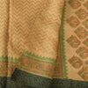 Sanskriti Vintage Beige Dupatta Long Stole Pure Silk Printed Woven Premium Veil