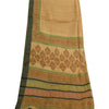 Sanskriti Vintage Beige Dupatta Long Stole Pure Silk Printed Woven Premium Veil