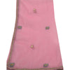 Sanskriti Vintage Long Dupatta/Stole Indian Pink Net Mesh Hand Beaded Scarf Veil