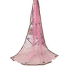 Sanskriti Vintage Long Dupatta/Stole Indian Pink Net Mesh Hand Beaded Scarf Veil
