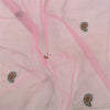 Sanskriti Vintage Long Dupatta/Stole Indian Pink Net Mesh Hand Beaded Scarf Veil